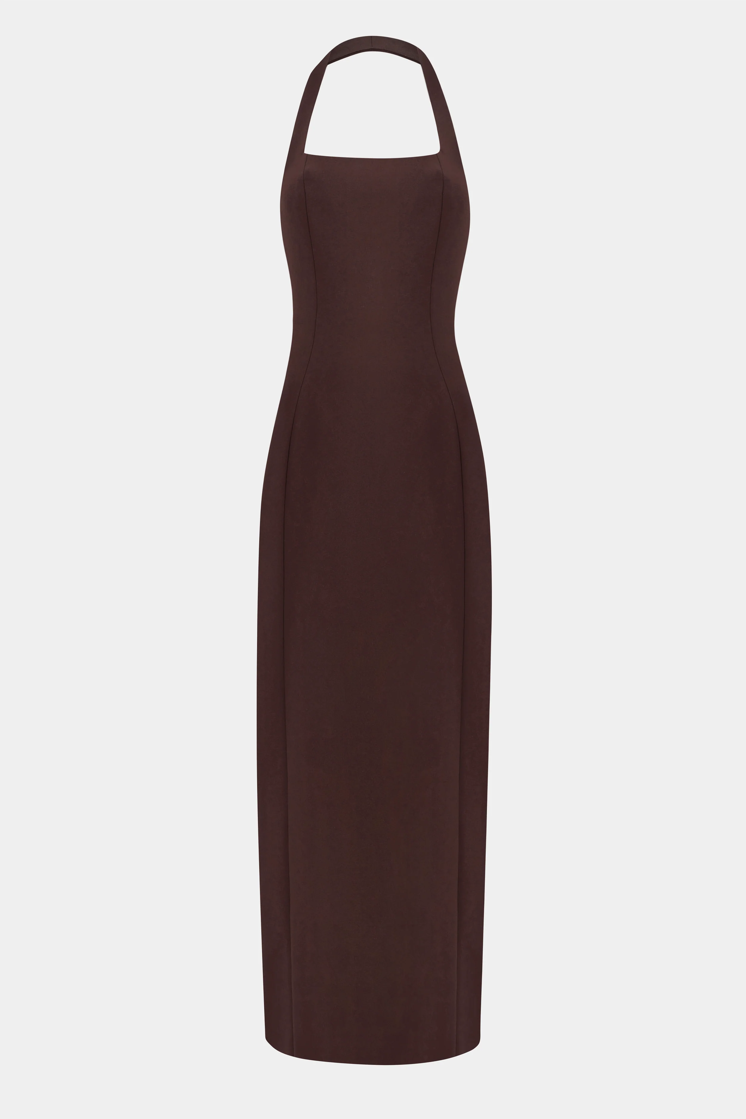 Tailored Halter Midi Dress - Carob - Image 9