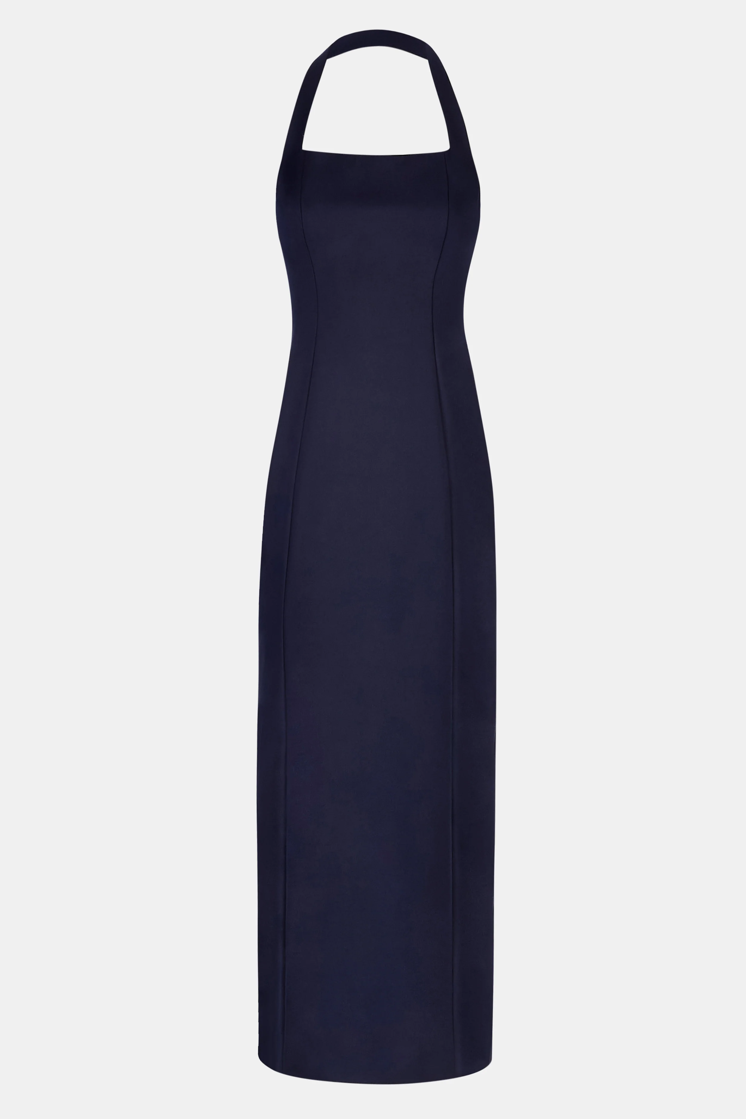 Tailored Halter Midi Dress - Navy - Image 9