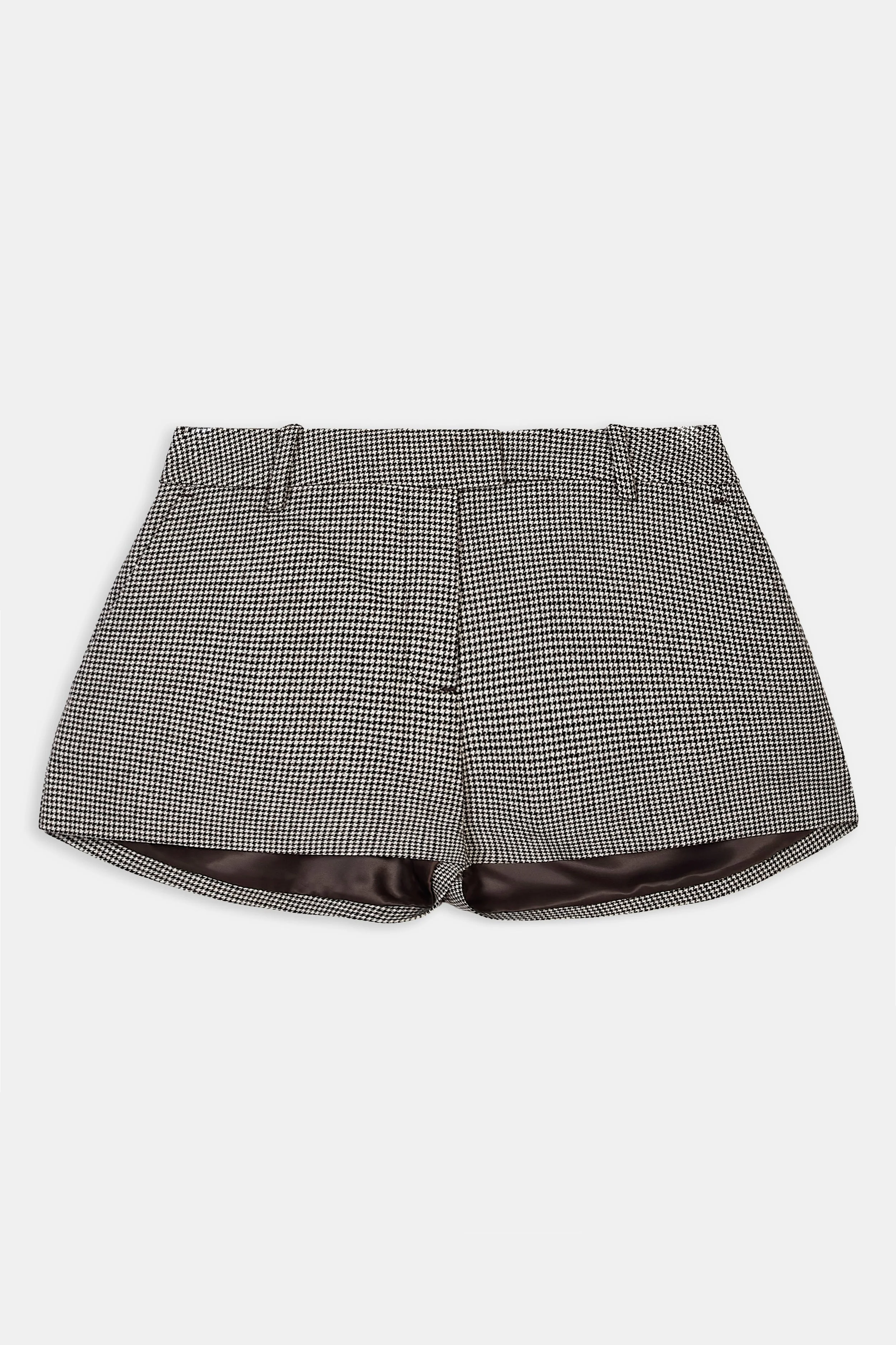 Tailored Mid Rise Micro Shorts - Houndstooth - Image 9