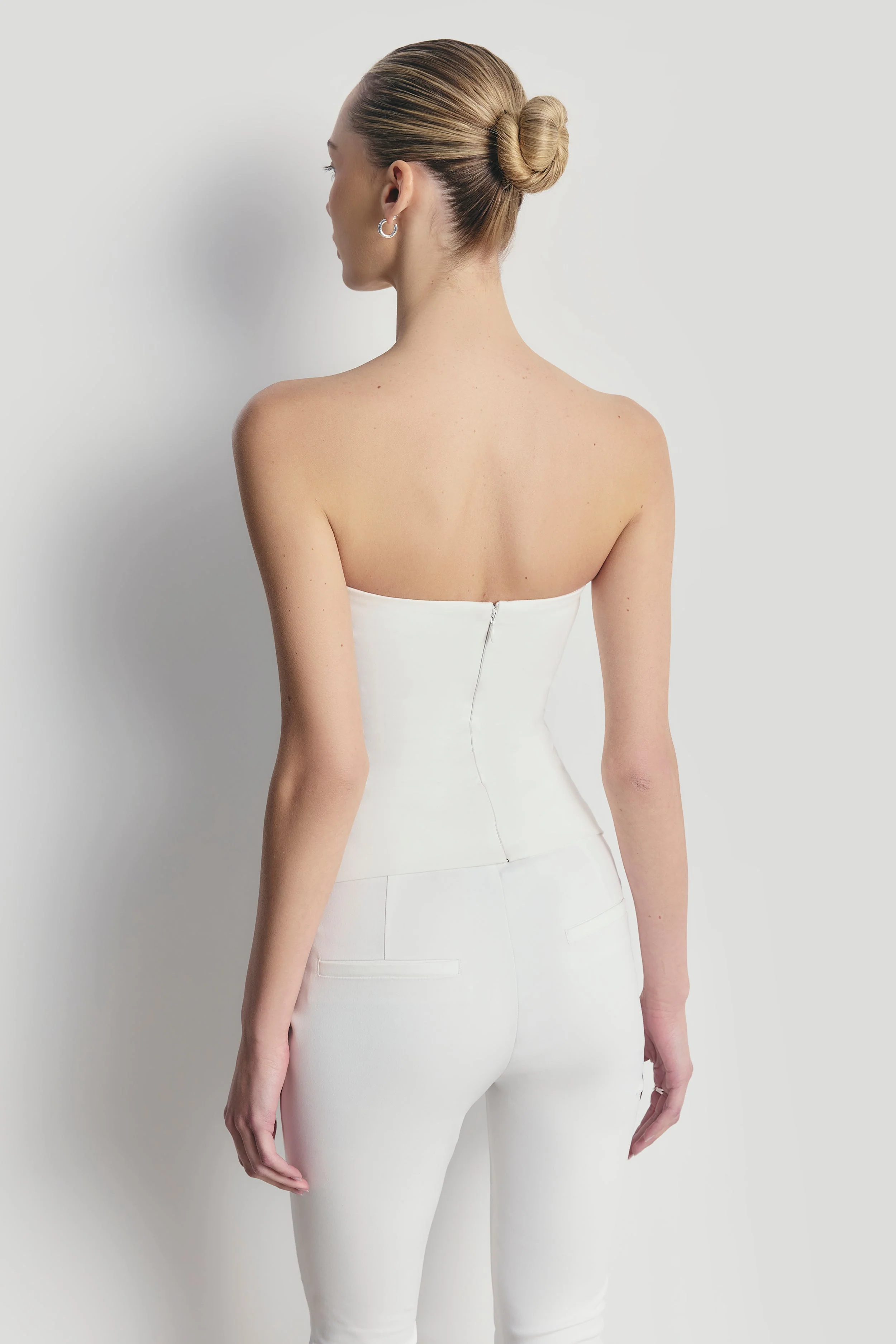 Tailored Ruched Bodice - White - Image 4