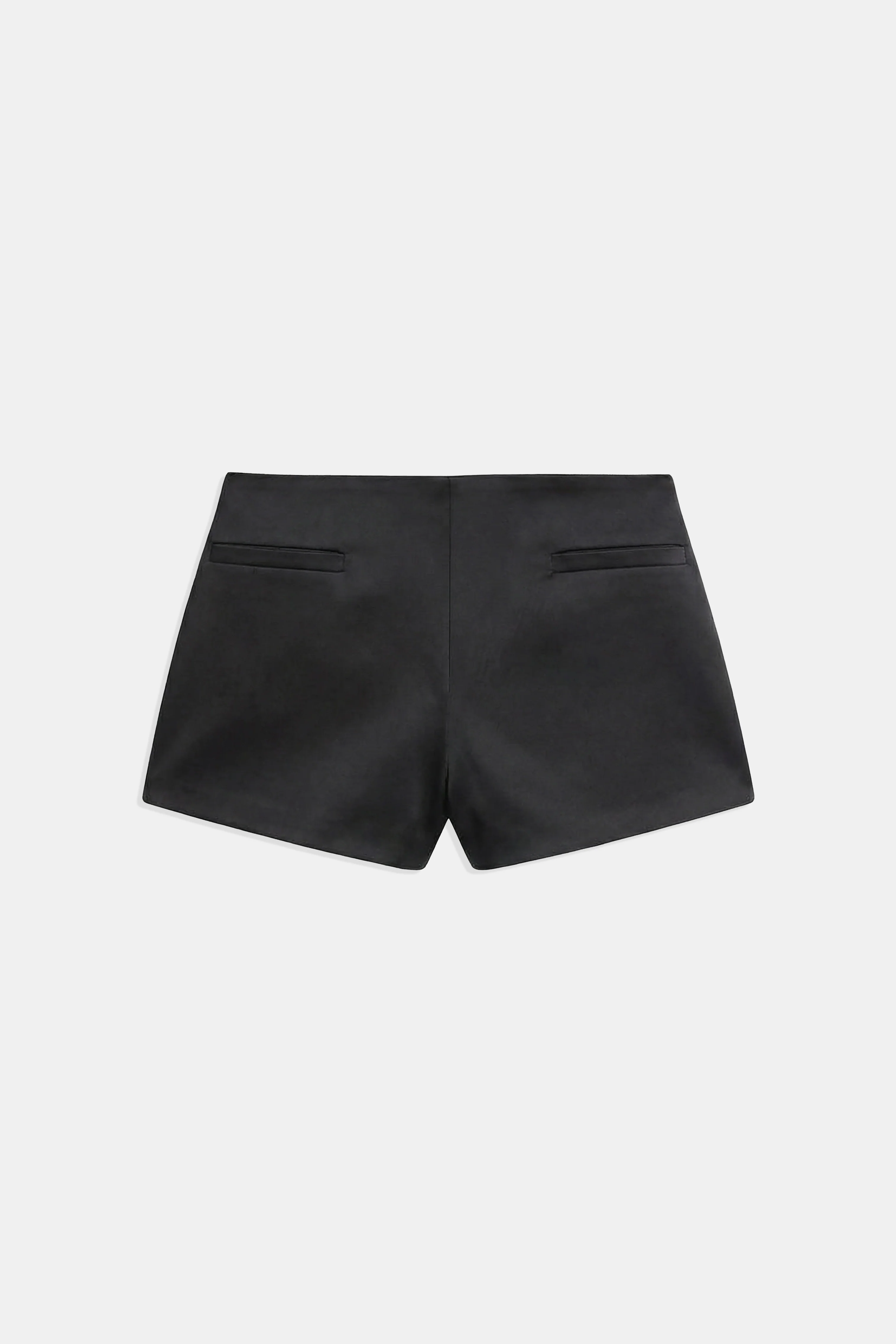 Tailored Satin Micro Shorts - Black - Image 10
