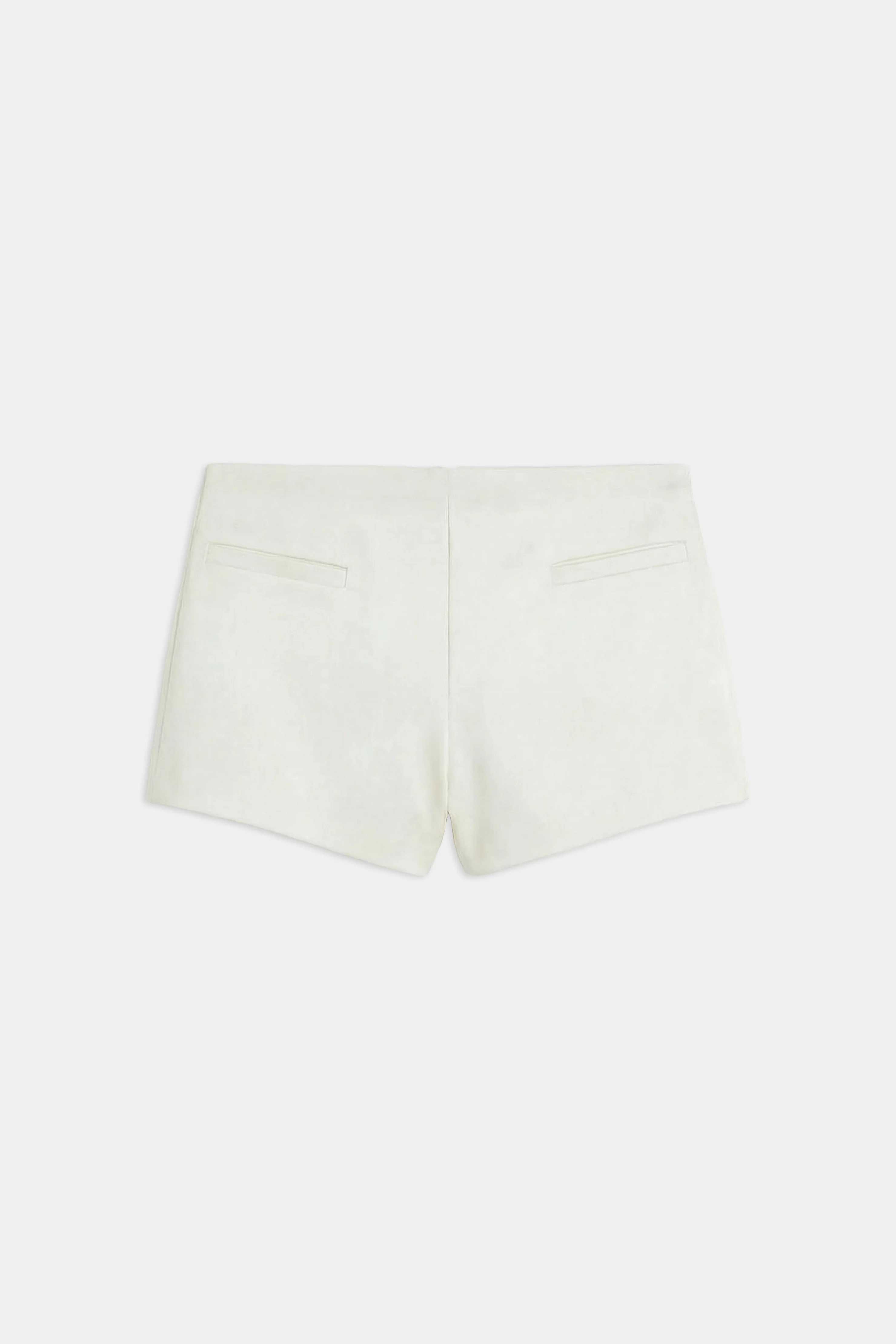Tailored Satin Micro Shorts - White - Image 7